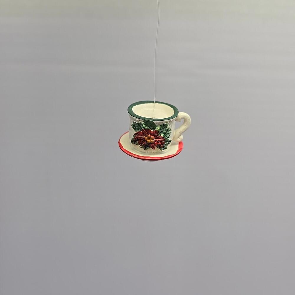 Vintage Teapots With Cups/Saucers Christmas Tree Ornaments - Picture 3 of 15